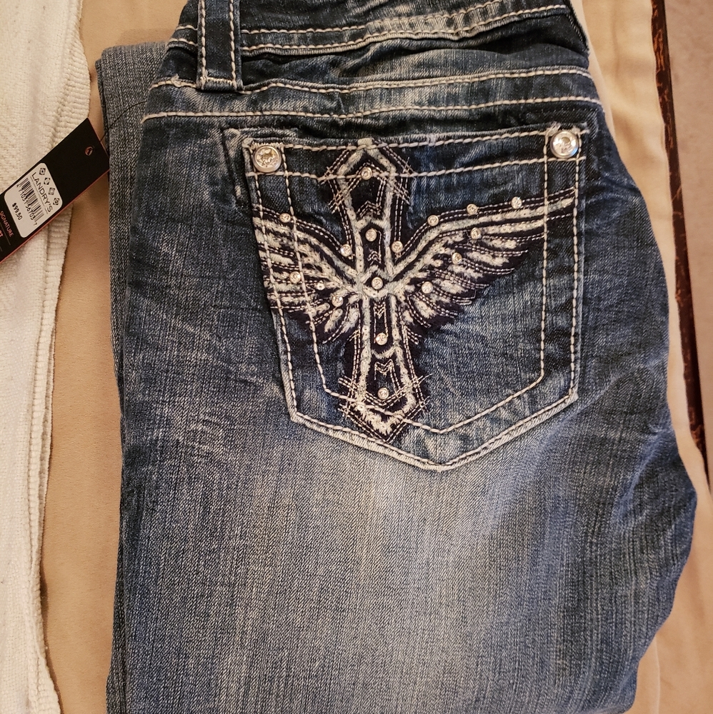 ●SOLD ON MERC● Miss Me Jeans boot cut- 34 inseam - Picture 11 of 14